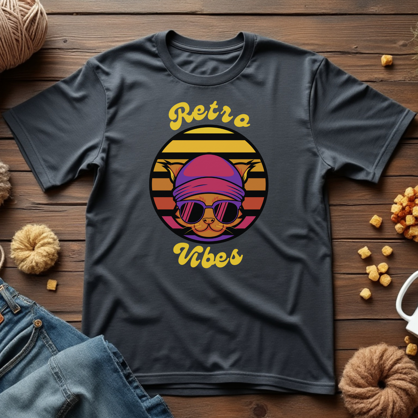 Retro Vibes Cat Tee
