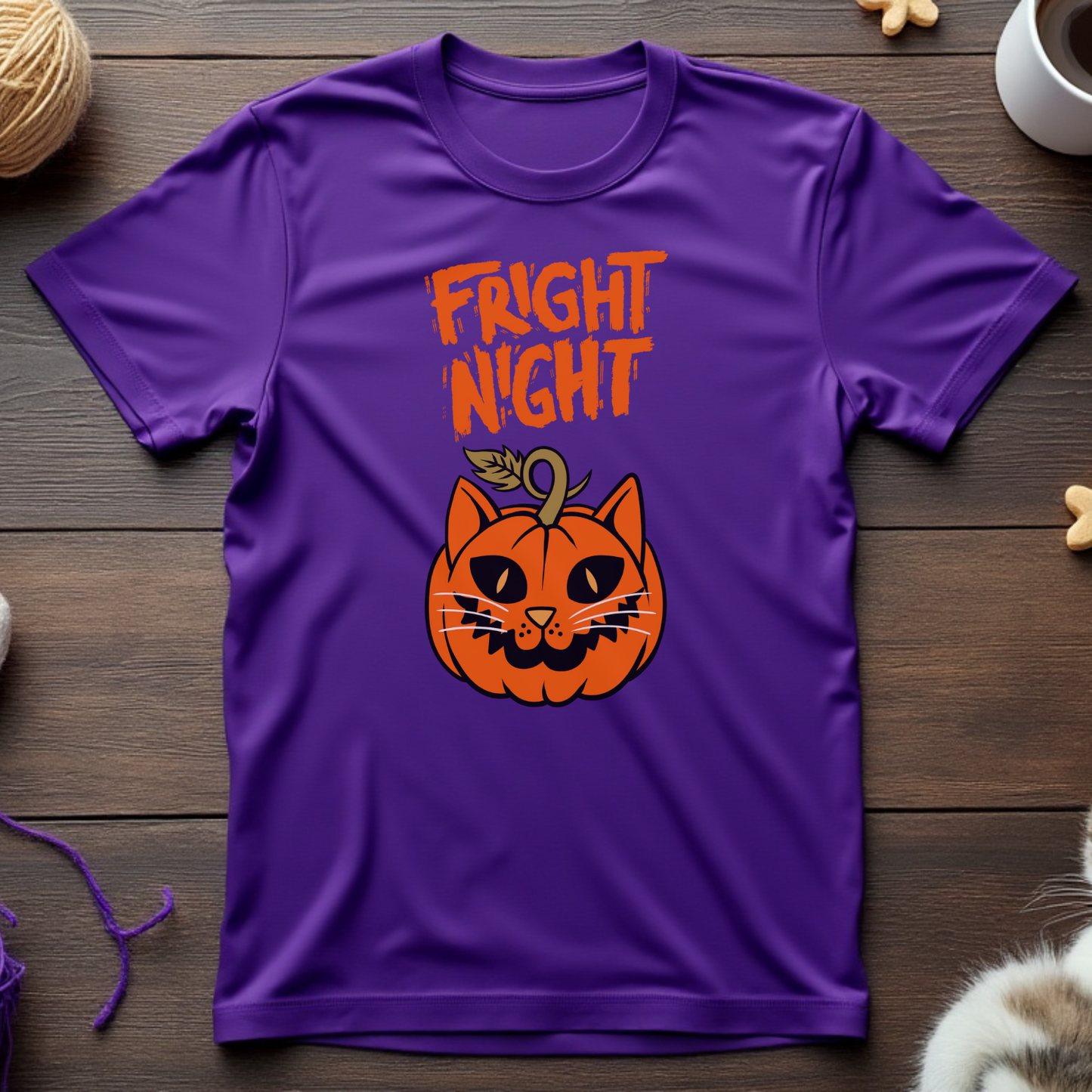 Fright Night Cat Pumpkin Unisex Tee