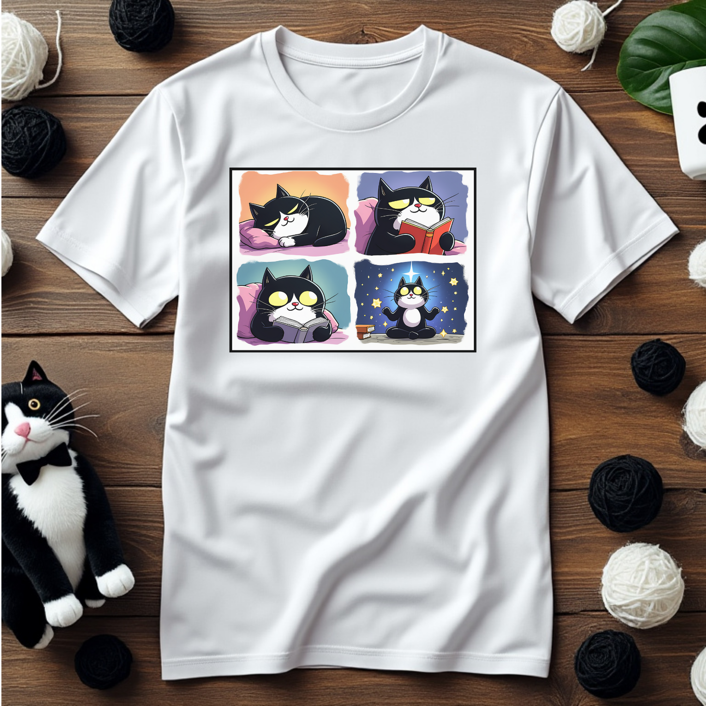Just Faxy Zen Master Tee – Faxy’s Guide to Purr-fect Calm! 🧘♂️📚