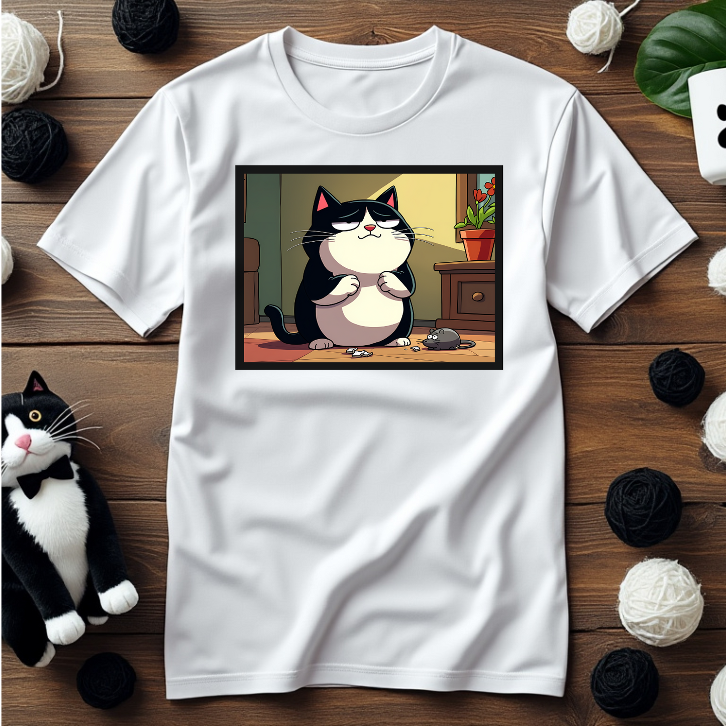 Just Faxy "Mouse Trapped" Tee โ A Purrfect Dilemma ๐ญ๐งฉ