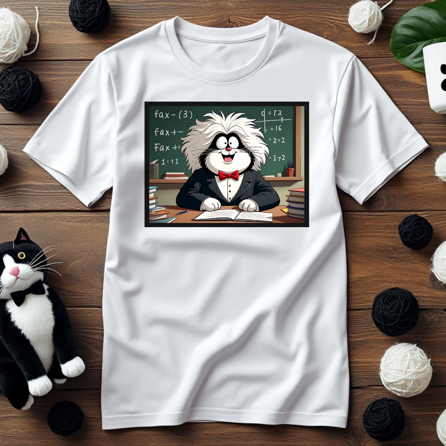 Faxy's "Purr-fessor Einstein" Tee – Get Smart with Faxy! 🧠✨