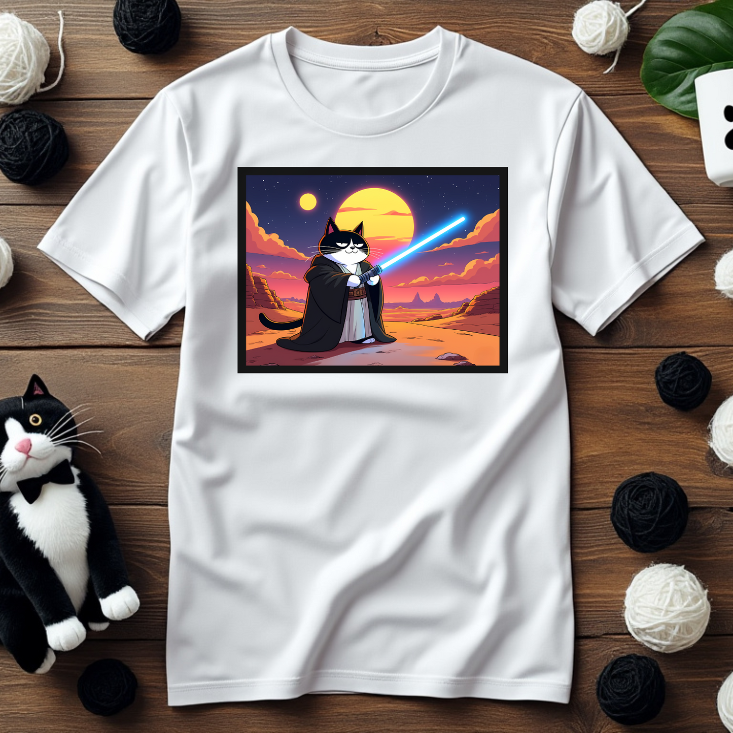 Faxy the Jedi T-Shirt – May the Paws Be With You! 🌌✨