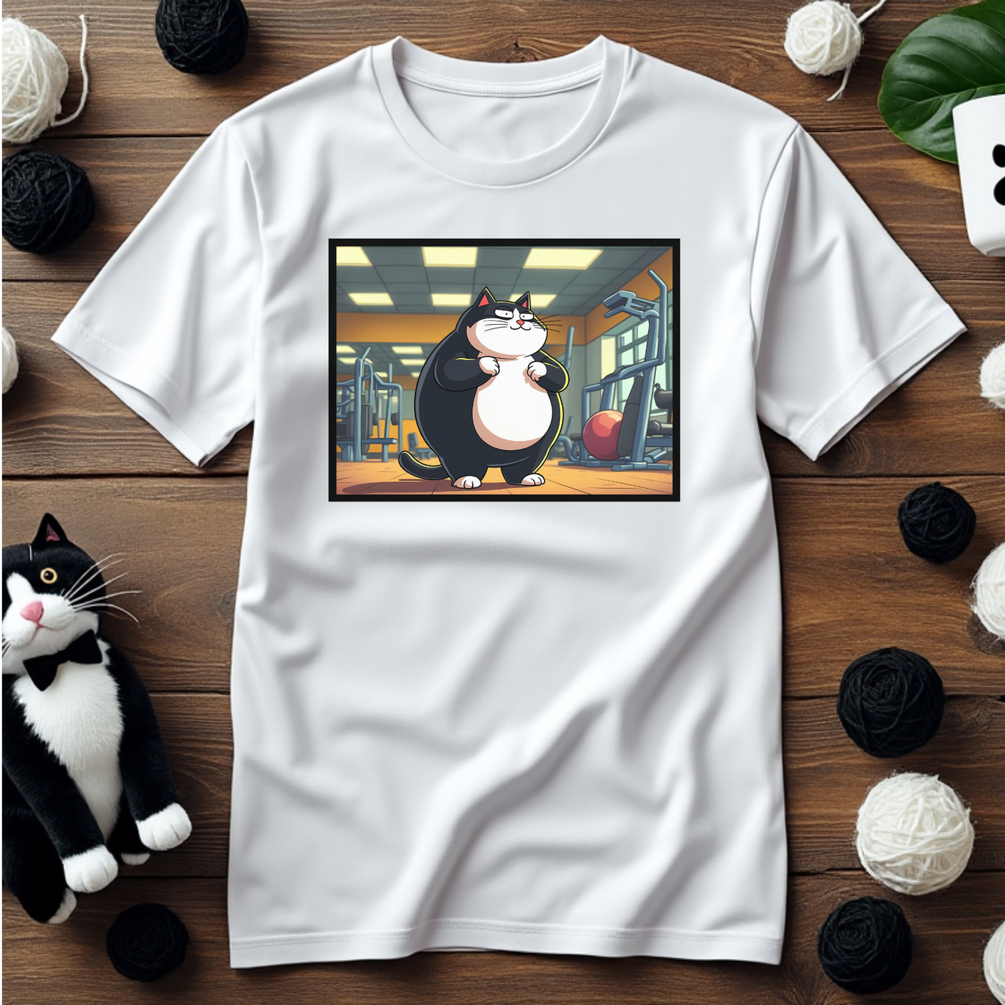 Just Faxy Gym Gains Tee – Pump It with Faxy 💪🐱