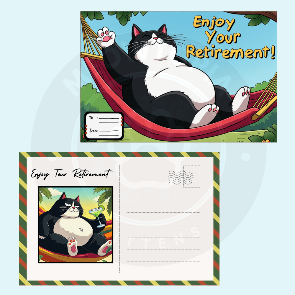 Faxxy The Fatty Tux Retirement Bliss Digital Postcard Set