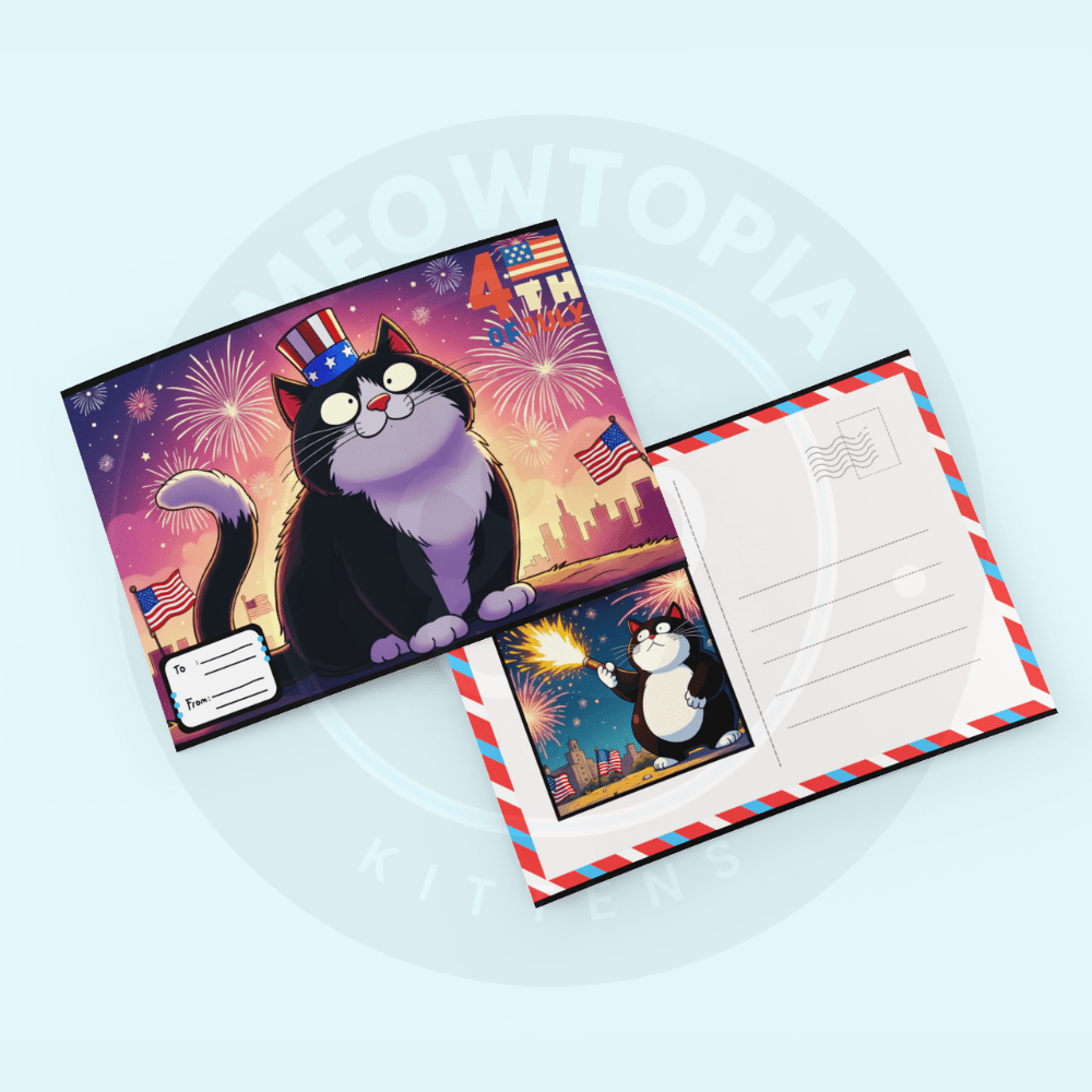 Faxxy The Fatty Tux Independence Day Celebration Digital Postcard Set