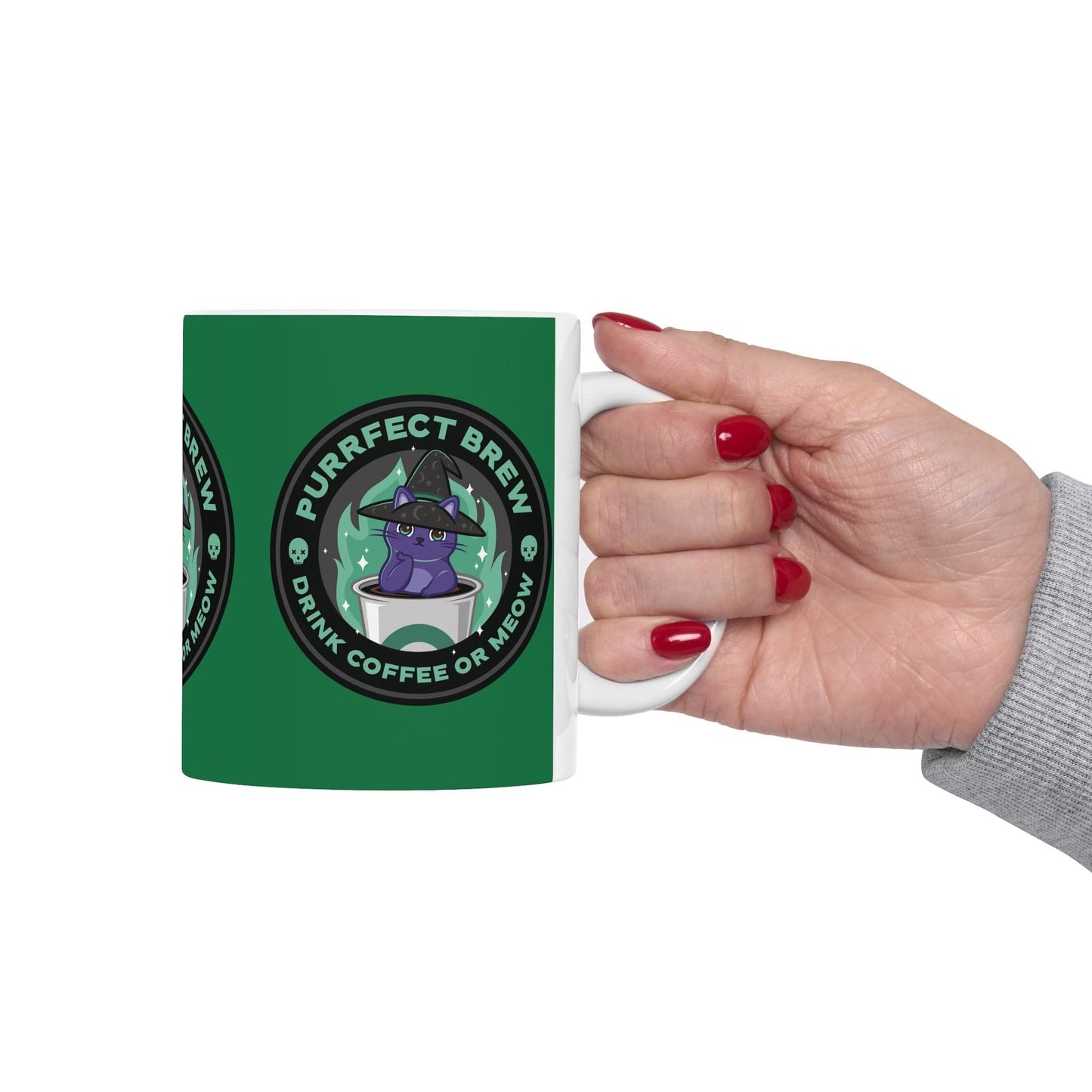 Purrfect Brew Kitty Witch Mug (11oz, 15oz)