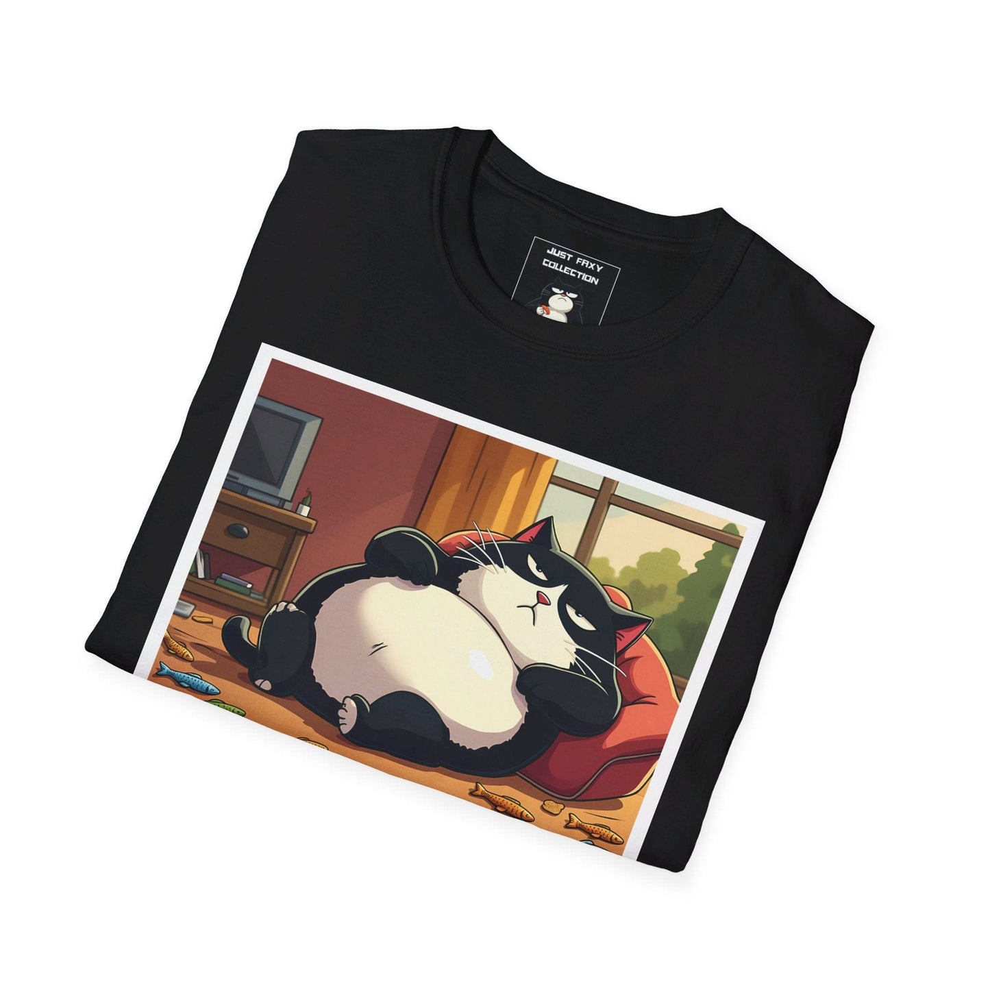 Just Faxy "Lazy Day Snacks" Tee – Embrace the Cat-titude of Chill 💤🐟
