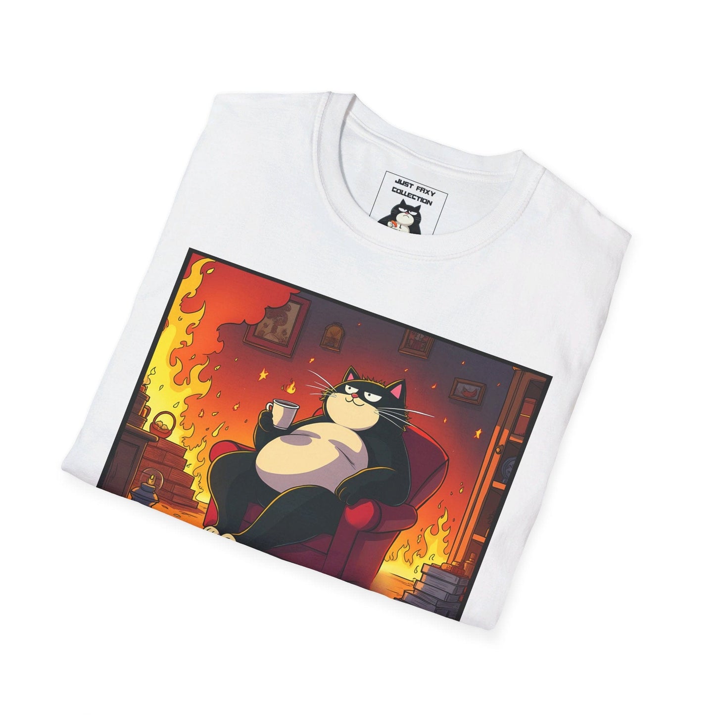 Just Faxy "This is Fine" Tee – Keep Calm and Carry On! 🔥☕
