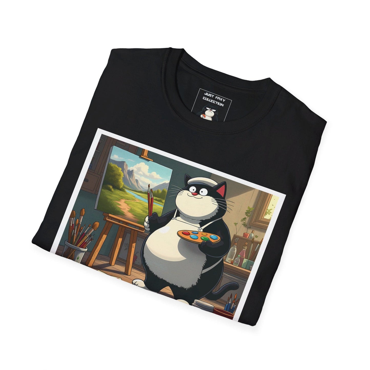 "Faxy's Happy Little Accidents" Tee – Channel Your Inner Artist! 🎨🐱