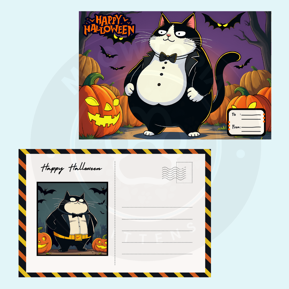 Faxxy The Fatty Tux Halloween Spook-tacular Digital Postcard Set