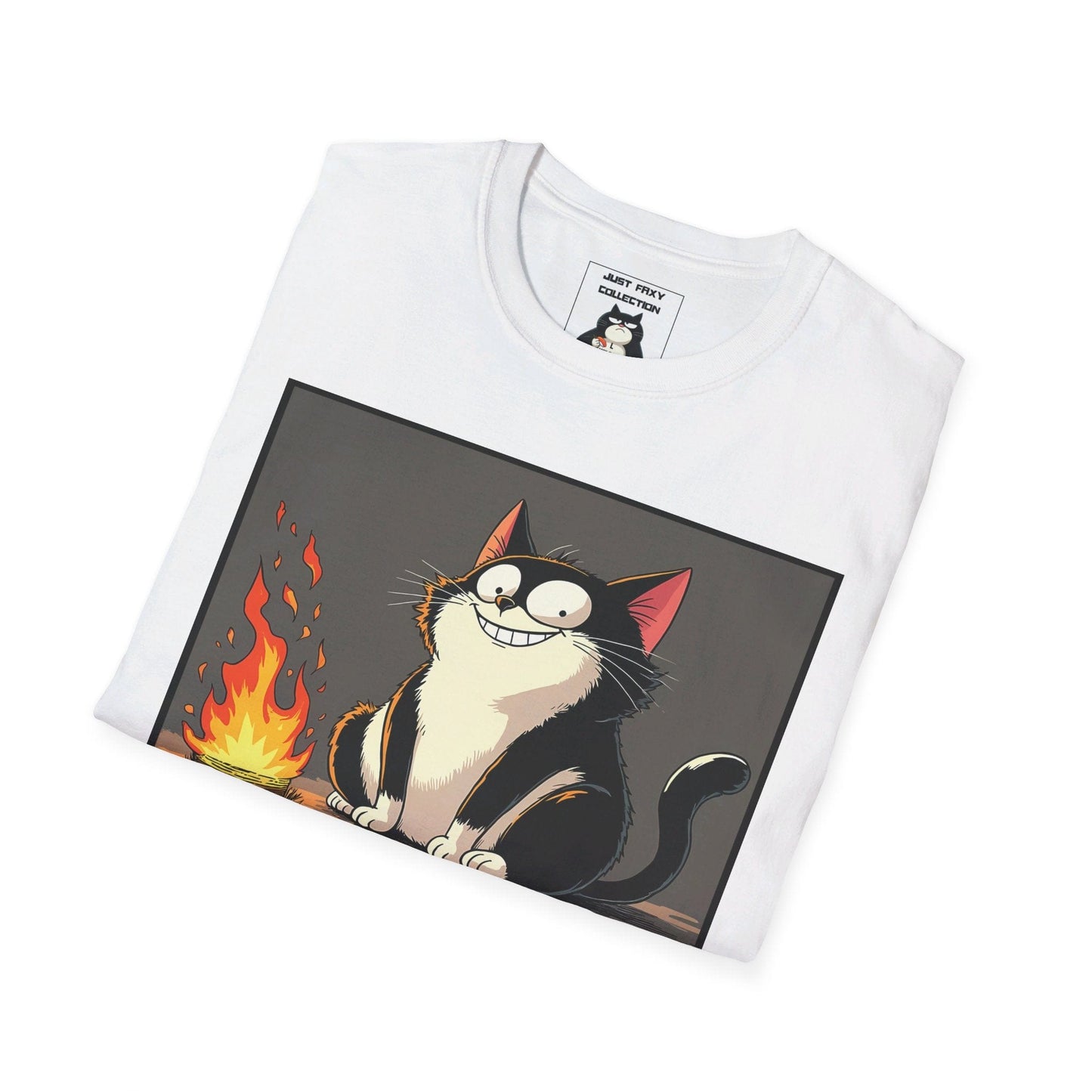 Just Faxy "Pyro Paws" Tee – A Spark of Mischief! 🔥😸