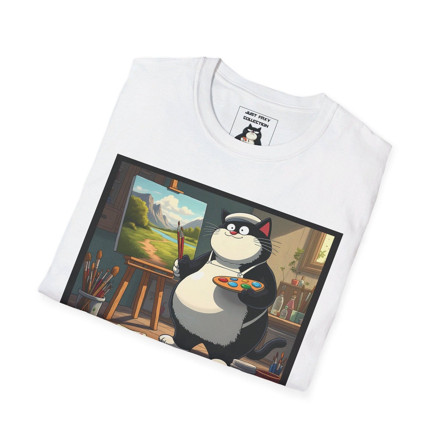 "Faxy's Happy Little Accidents" Tee – Channel Your Inner Artist! 🎨🐱