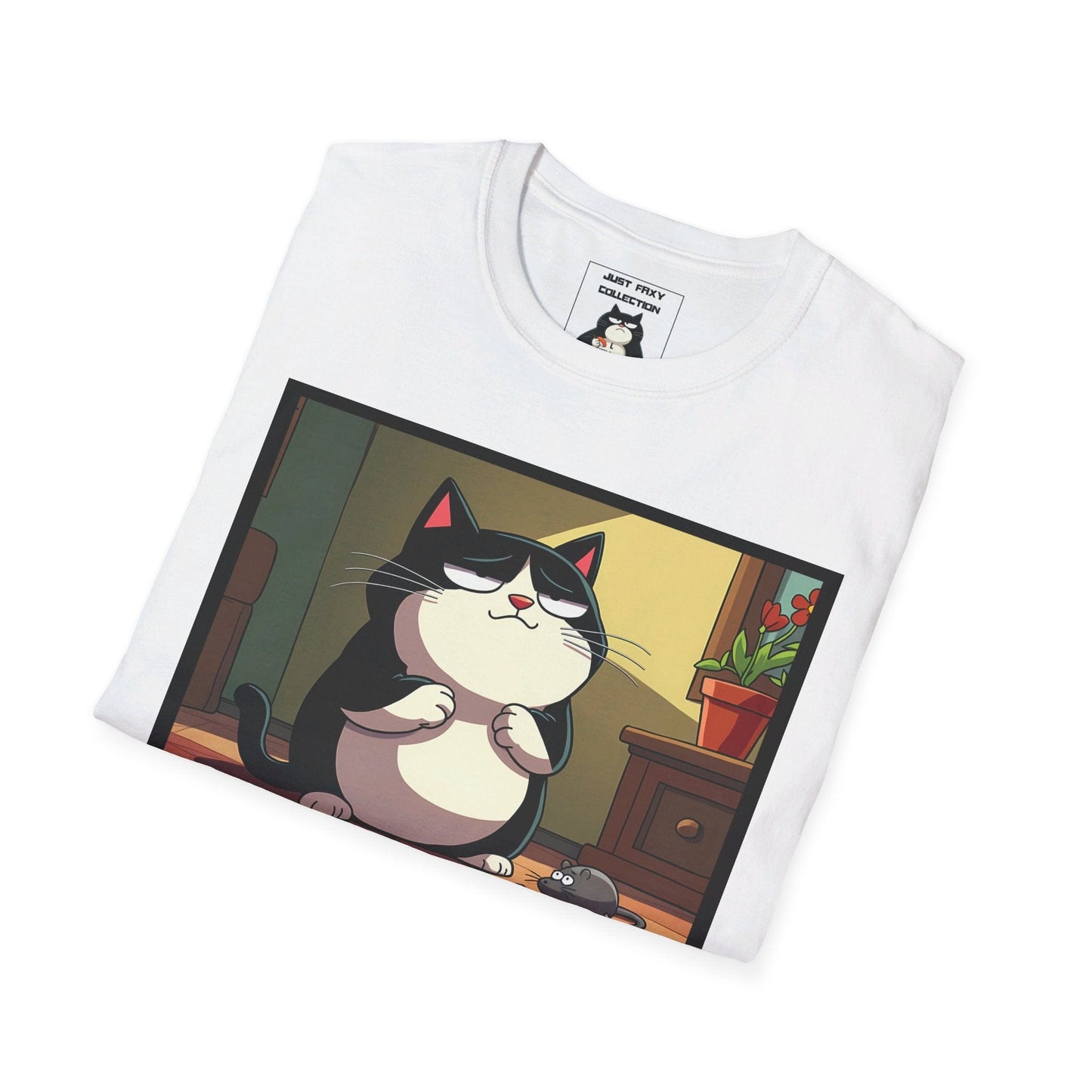 Just Faxy "Mouse Trapped" Tee โ A Purrfect Dilemma ๐ญ๐งฉ