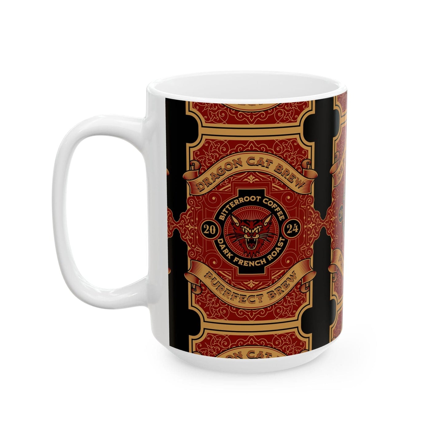 Purrfect Brew Dragon Cat Brew Mug (11oz, 15oz)