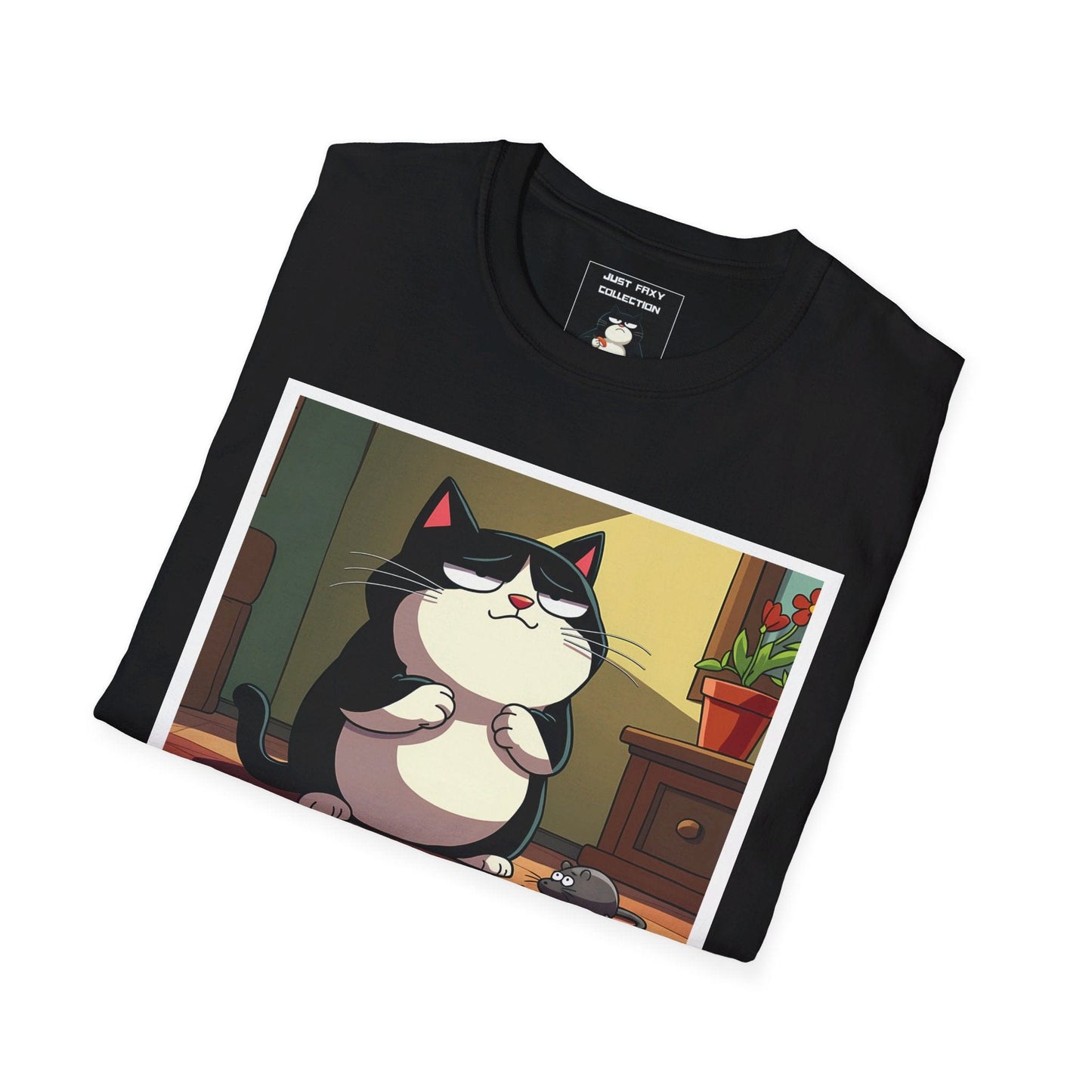 Just Faxy "Mouse Trapped" Tee โ A Purrfect Dilemma ๐ญ๐งฉ