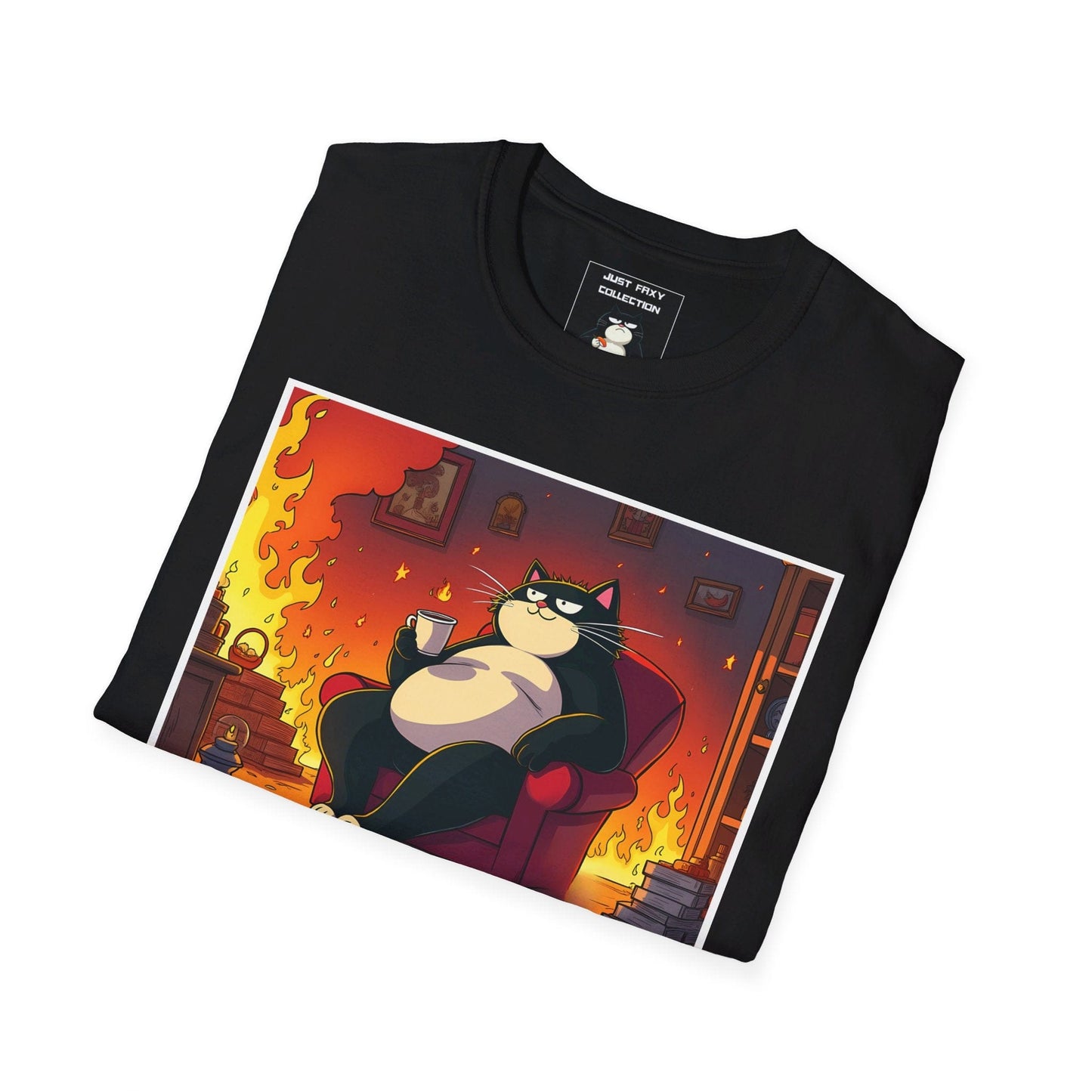 Just Faxy "This is Fine" Tee – Keep Calm and Carry On! 🔥☕
