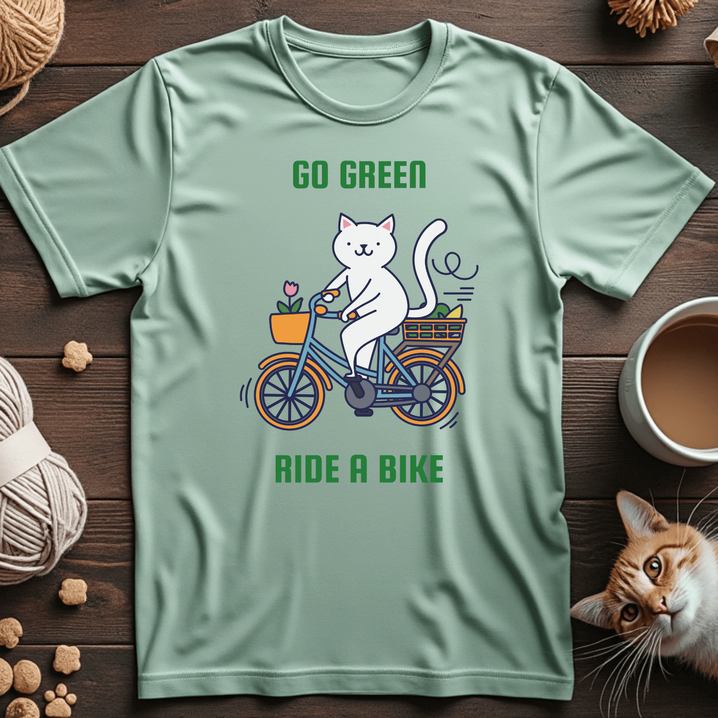 Go Green, Ride a Bike Unisex Tee