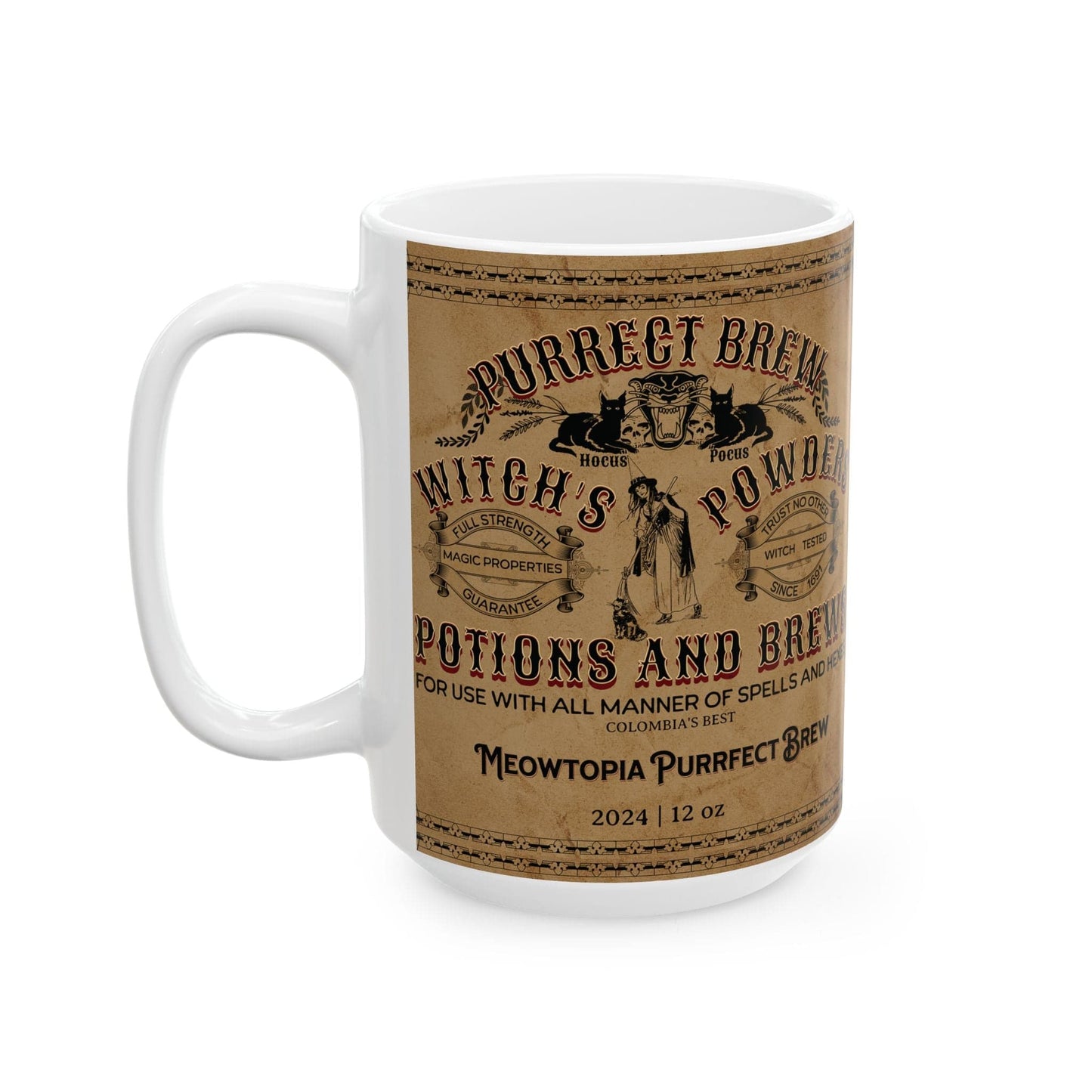 Purrfect Brew Witch's Powder Mug (11oz, 15oz)