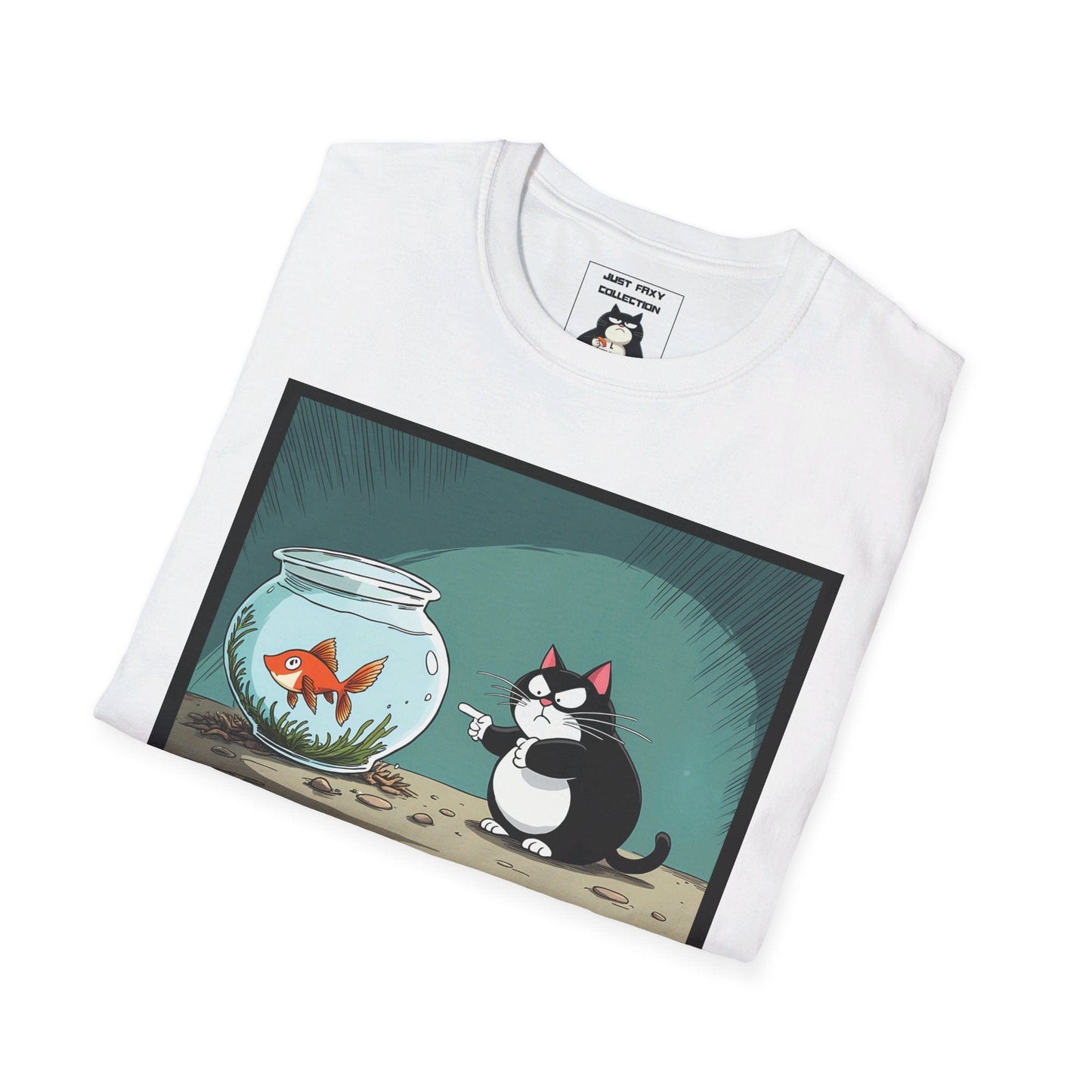 Just Faxy "Aquarium Showdown" Tee – For the Feisty Feline Fanatics 🐟😾