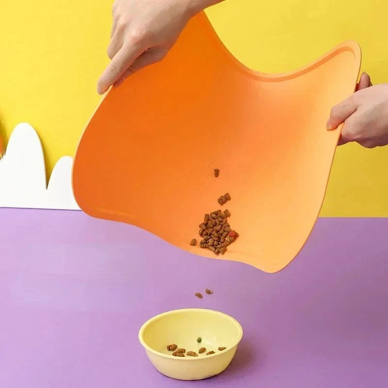Dog Cat Bowl Food Mat with High Lips Silicone Non-Stick Waterproof Pet Food Feeding Pad Puppy Feeder Tray Water Cushion Placemat