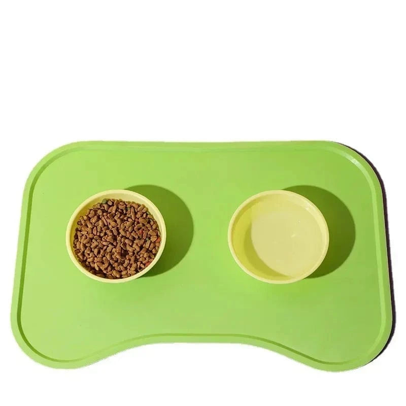Dog Cat Bowl Food Mat with High Lips Silicone Non-Stick Waterproof Pet Food Feeding Pad Puppy Feeder Tray Water Cushion Placemat