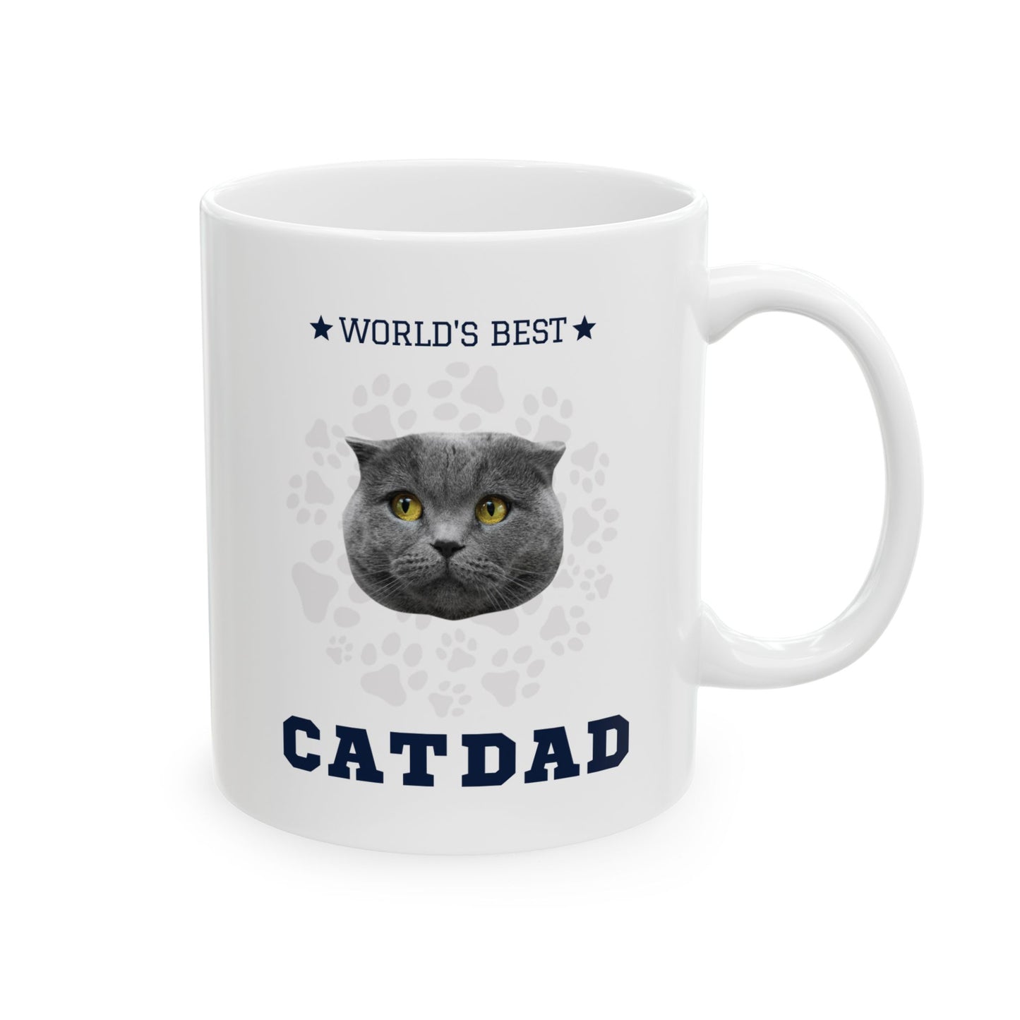 World's Best Cat Dad Custom Ceramic Mug (11oz, 15oz)