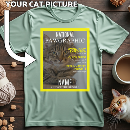 National Pawgraphic Custom Cat Print T-Shirt