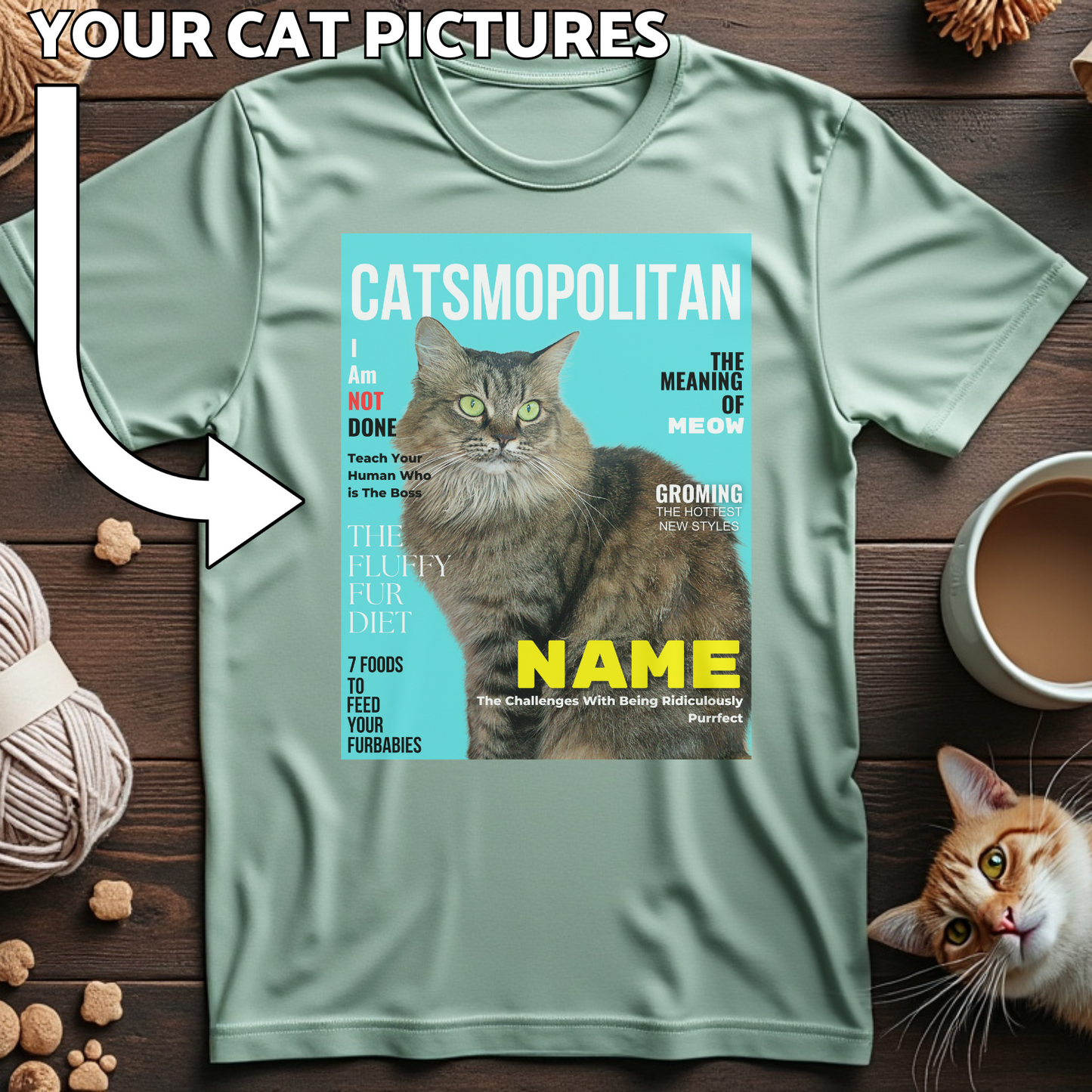 Catsmopolitan Custom Cat Print T-Shirt