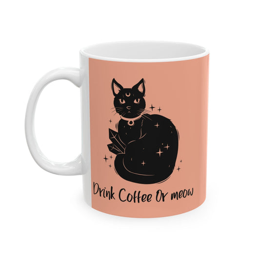 Purrfect Brew "Drink Coffee or Meow 100% Witch'' Mug (11oz, 15oz)
