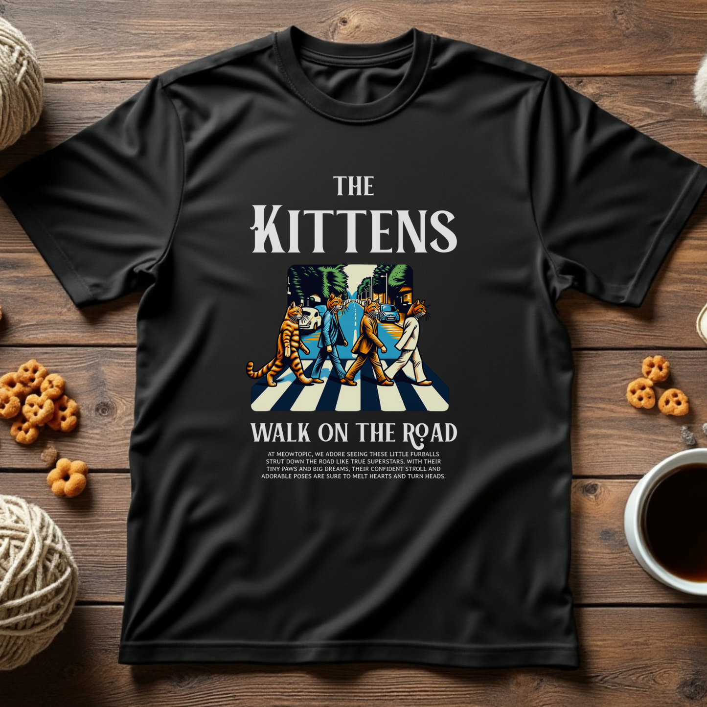 The Kittens Walk on the Road Unisex Tee