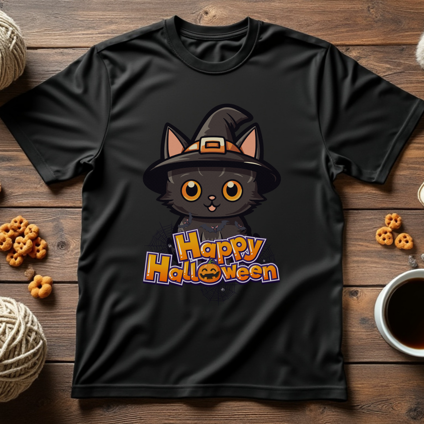 Happy Halloween Witch Cat Unisex Tee