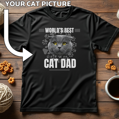 World's Best Cat Dad Custom Cat Print T-Shirt