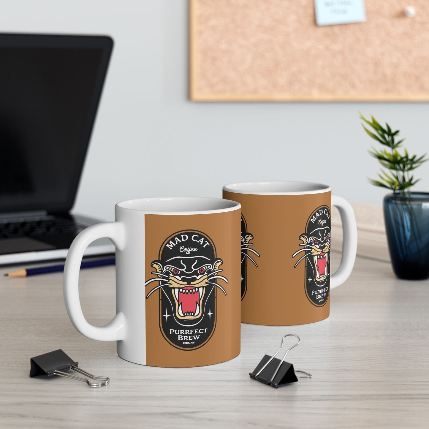Purrfect Brew Mad Cat Mug (11oz, 15oz)
