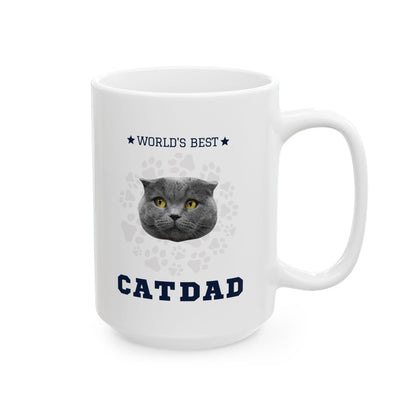 World's Best Cat Dad Custom Ceramic Mug (11oz, 15oz)