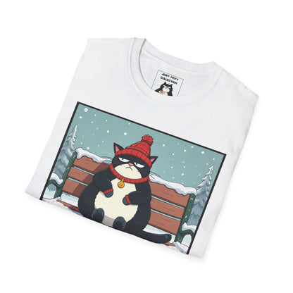 Just Faxy "Chilly Cat Chronicles" Tee – Winter is Feline Fine 🧣❄️