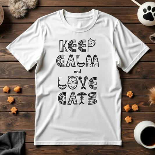 Keep Calm and Love Cats Unisex Tee