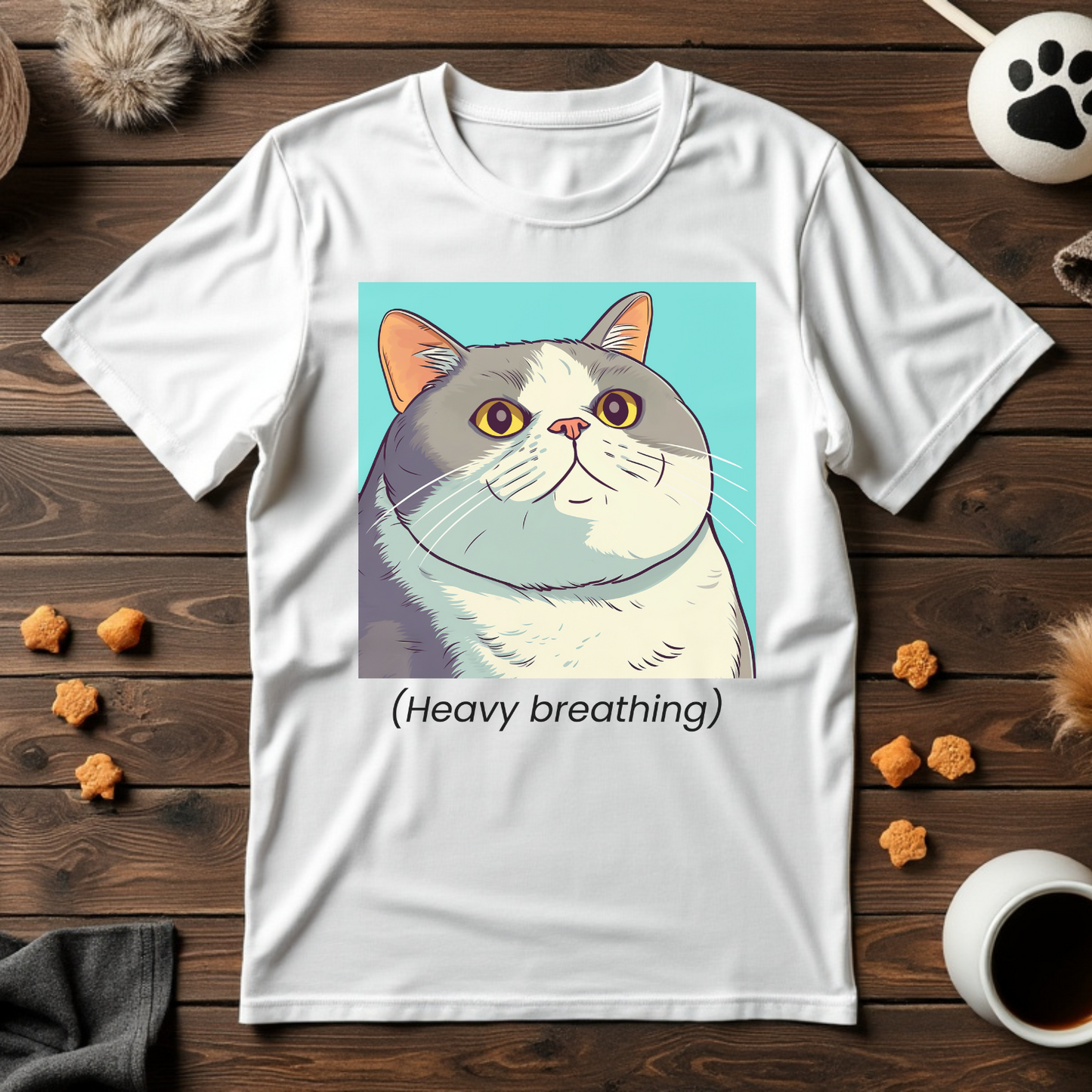 Heavy Breathing Cat Unisex Tee