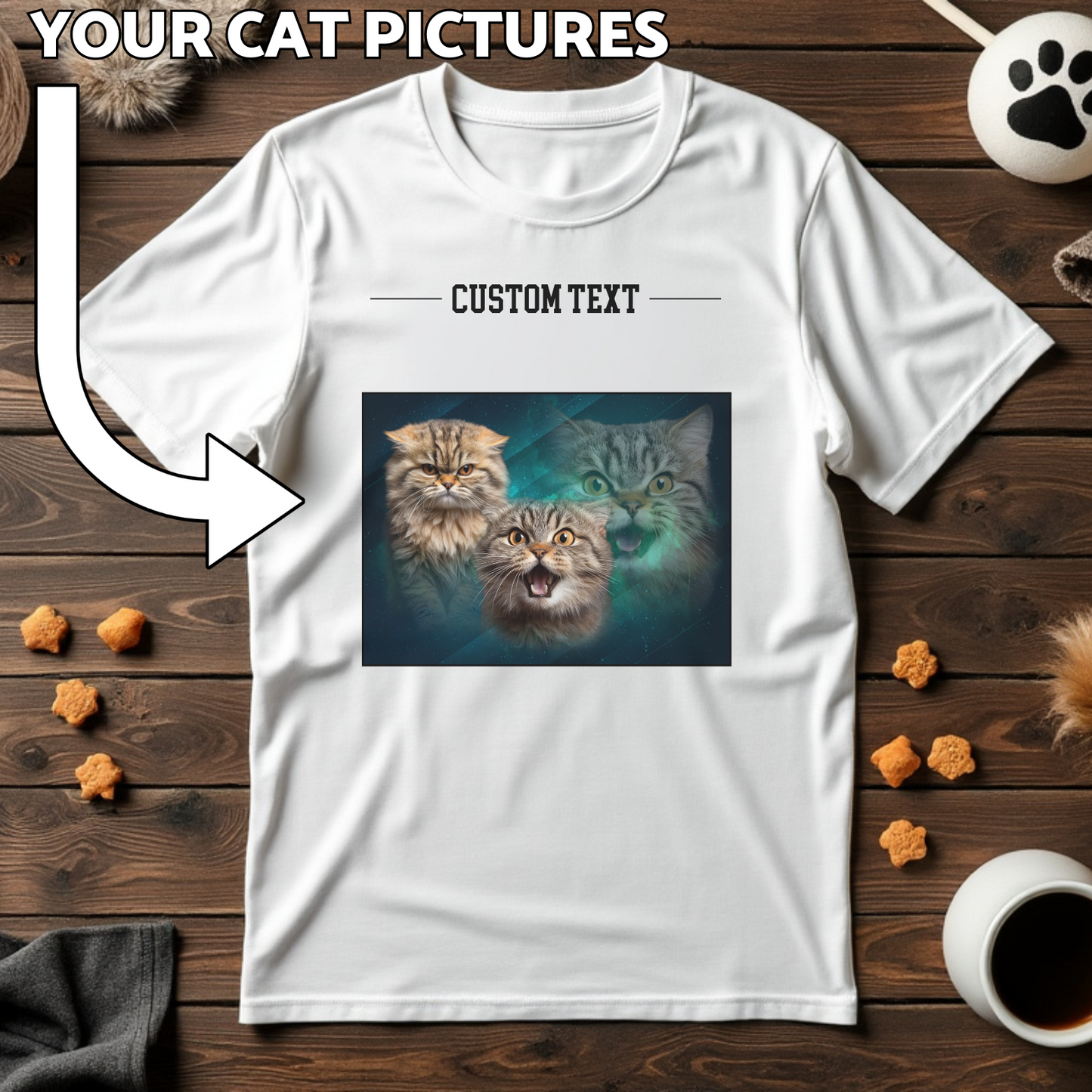 Custom Cat Print T-Shirt