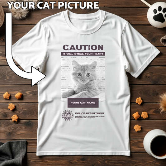 Custom Cat Print T-Shirt