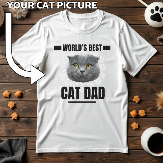 World's Best Cat Dad Custom Cat Print T-Shirt