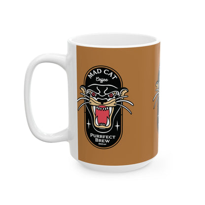 Purrfect Brew Mad Cat Mug (11oz, 15oz)