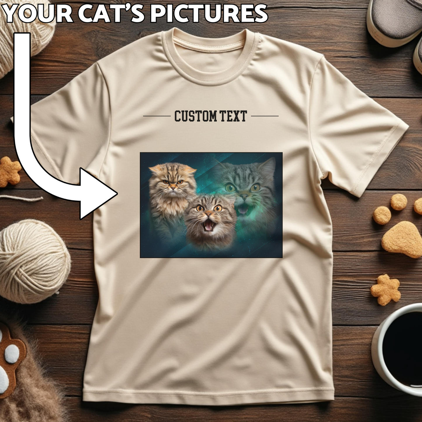 Custom Cat Print T-Shirt