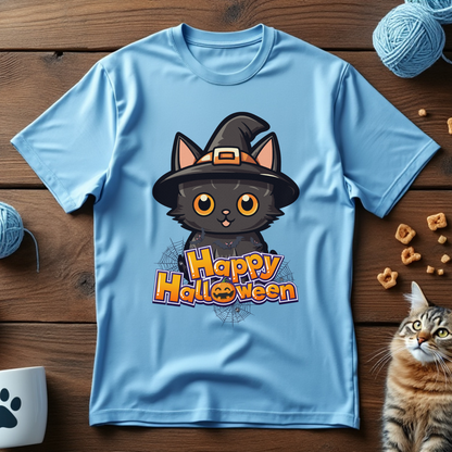 Happy Halloween Witch Cat Unisex Tee