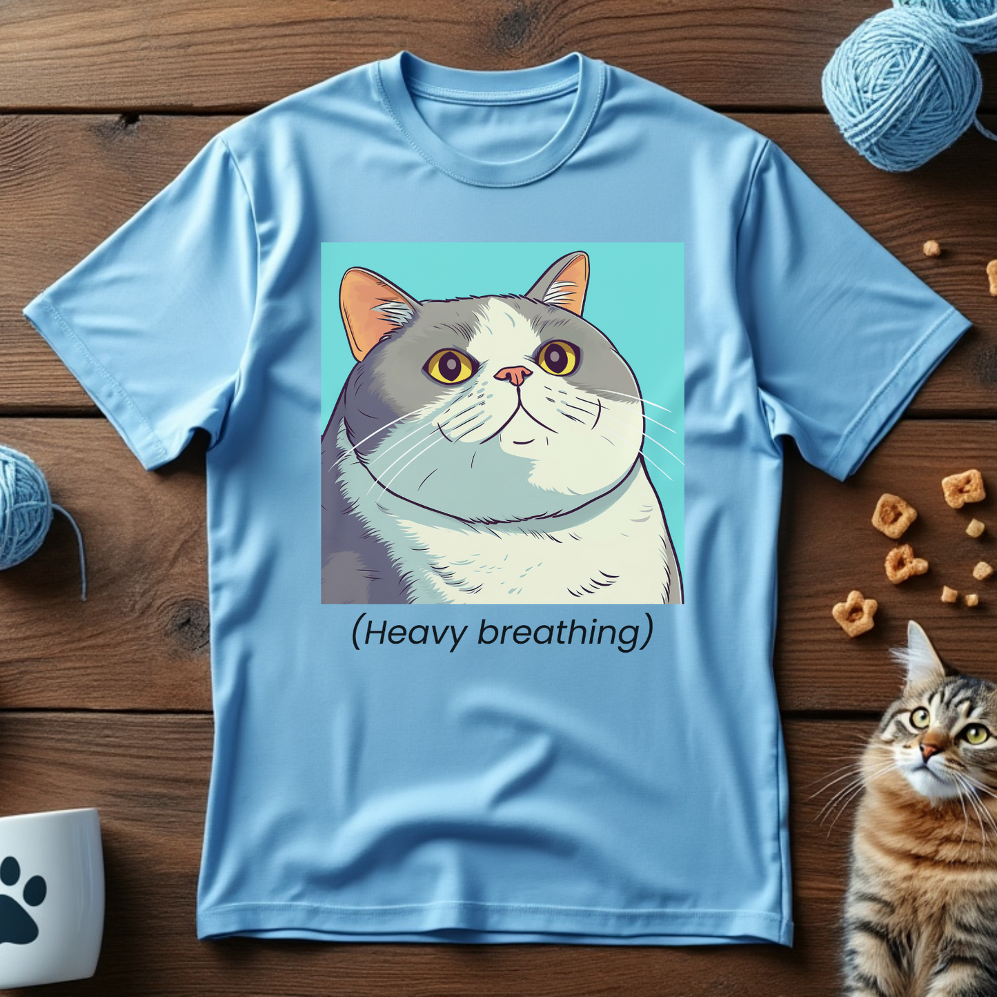 Heavy Breathing Cat Unisex Tee