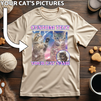 Custom Cat Print T-Shirt