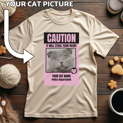 Custom Cat Print T-Shirt