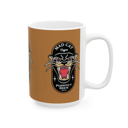 Purrfect Brew Mad Cat Mug (11oz, 15oz)