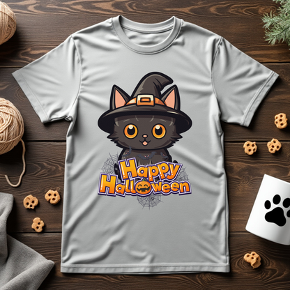 Happy Halloween Witch Cat Unisex Tee
