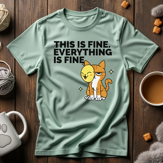 Everything Is Fine Cat Unisex Tee