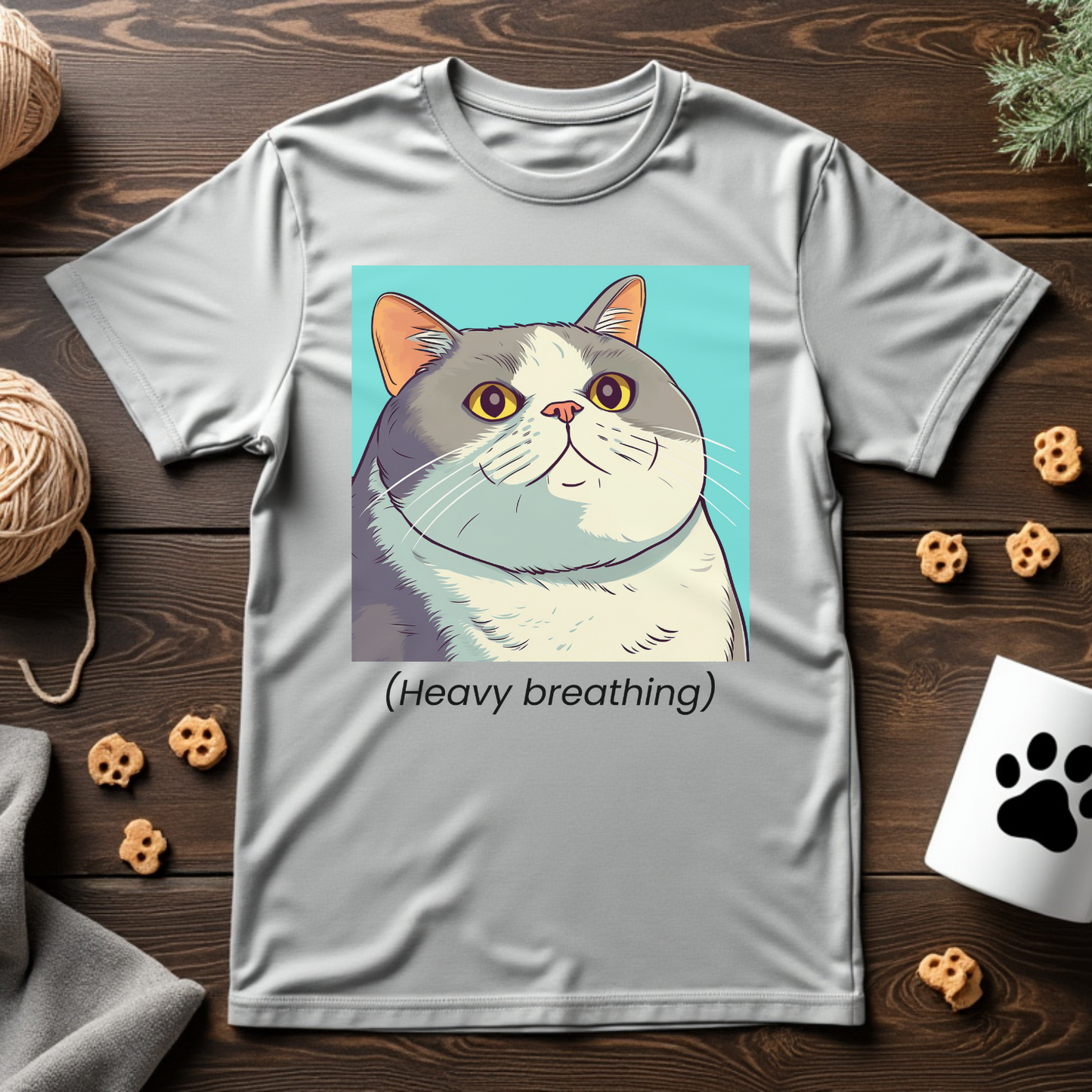 Heavy Breathing Cat Unisex Tee